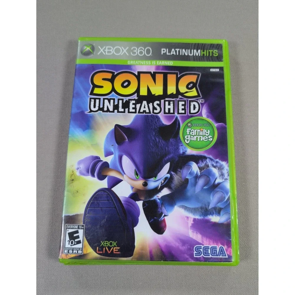 SEGA Sonic Unleashed Xbox 360 Platinum Hits Video Game Complete CIB